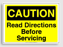 free printable read directions before servicing osha  sign 