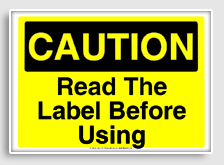 free printable read the label before using osha  sign 