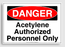 free printable acetylene authorized personnel only osha  sign 