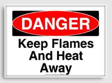 free printable keep flames and heat away osha  sign 