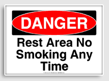 free printable rest area no smoking any time osha  sign 
