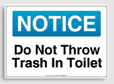 free printable do not throw trash in toilet osha  sign 