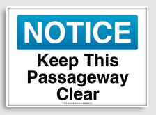 free printable keep this passageway clear osha  sign 