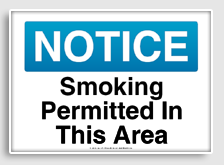 free printable smoking permitted in this area osha  sign 
