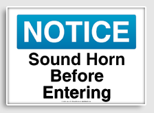 free printable sound horn before entering osha  sign 