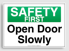 free printable open door slowly osha  sign 