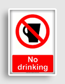 free printable no drinking  sign 