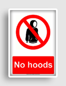 free printable no hoods  sign 