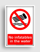 free printable no infatables in the water  sign 