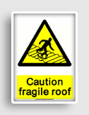 free printable caution fragile roof  sign 