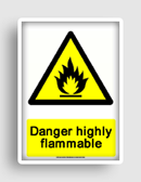 free printable danger highly flammable  sign 